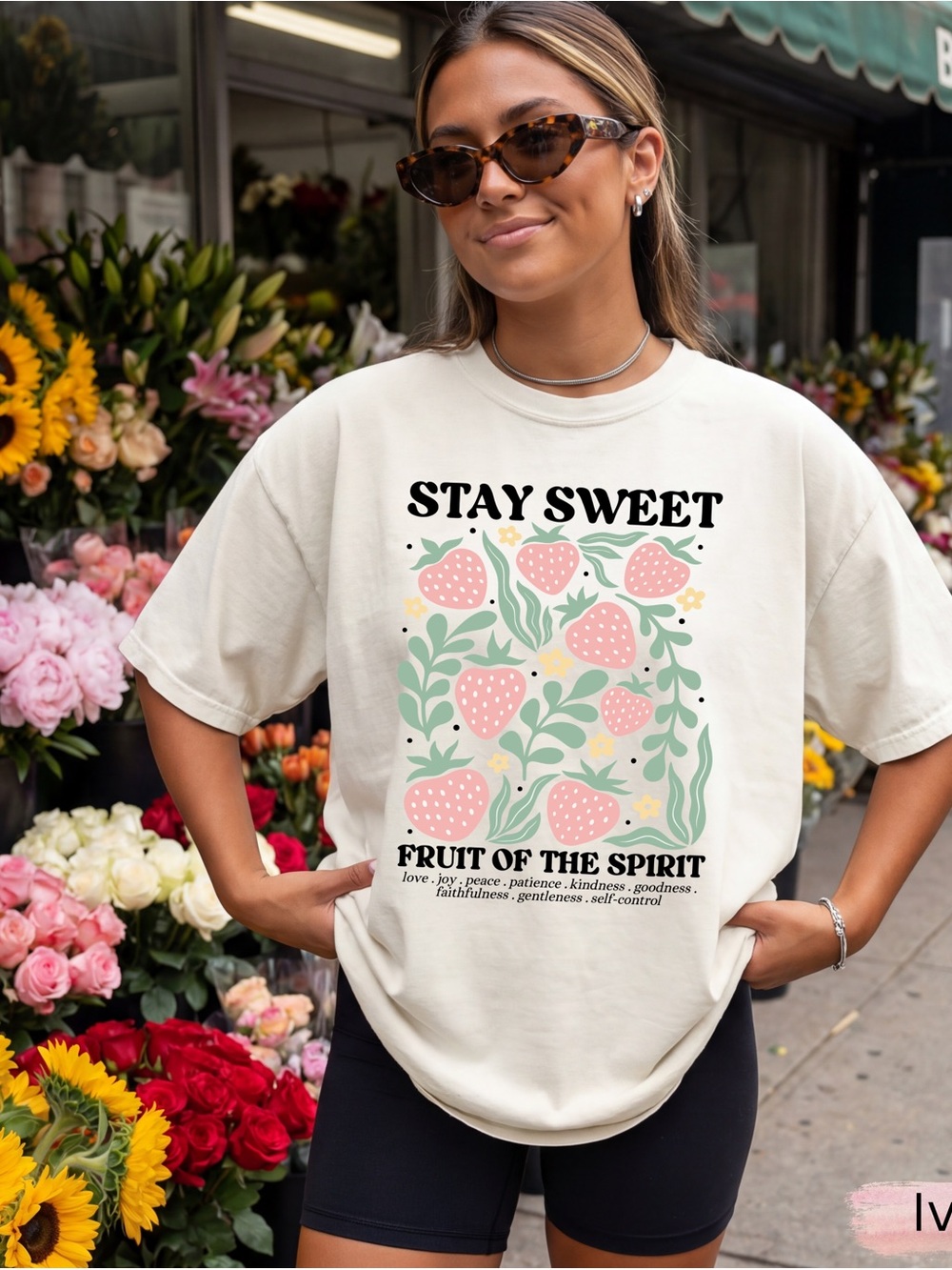 Stay Sweet Fruit of the Spirit Cream Graphic Tee